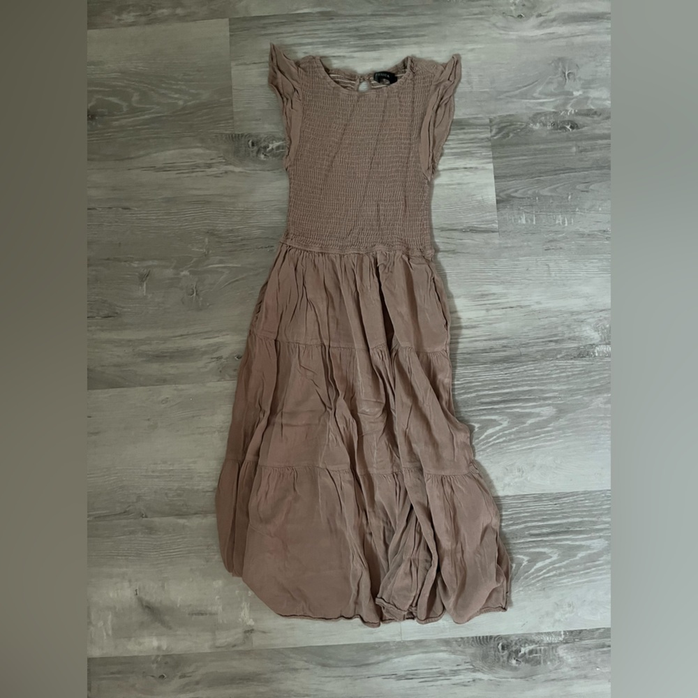 Tan midi dress